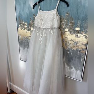 DB Studio Sparkle Organza Flower Girl Dress. Ivory/Cashmere 8